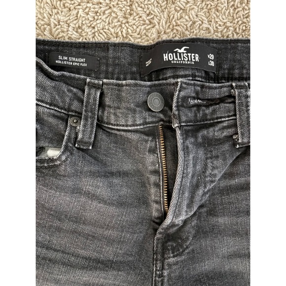 Hollister Slim Straight Epic Flex Distressed Ripped Black Wash Jeans 29/30 - Picture 10 of 10